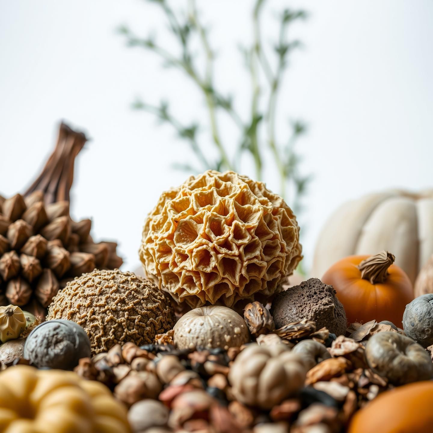 8K Macro: Farmer's Market Still Life with Sea Sponge. Organic Symmetry Art | Unfold Lens