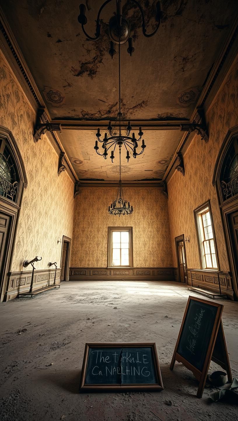 Abandoned Mansion Interior: Decay, History & Ghostly Message in 8K HDR
 | Unfold Lens