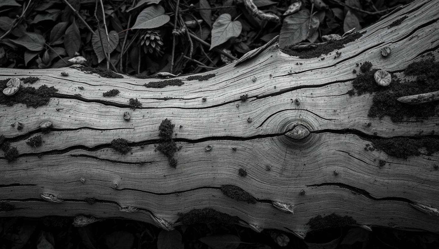 Abstract Burlwood Forest Floor: High-Contrast, Inspiring B&W Fine-Art 8k Photo
 | Unfold Lens