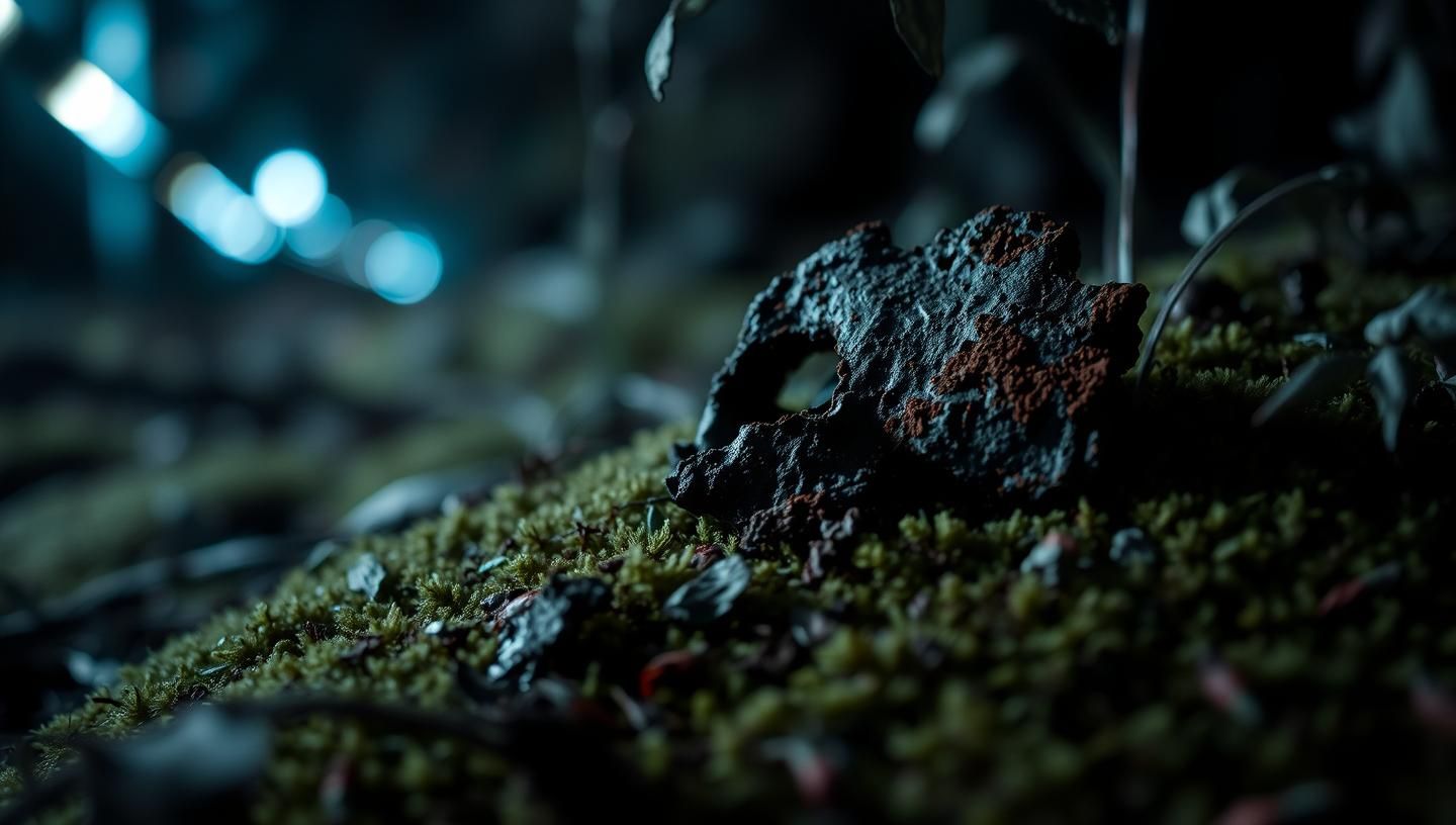 Alien Landscape Macro: Moss, Rust & Decay in Surreal Forest, 8K Art
 | Unfold Lens