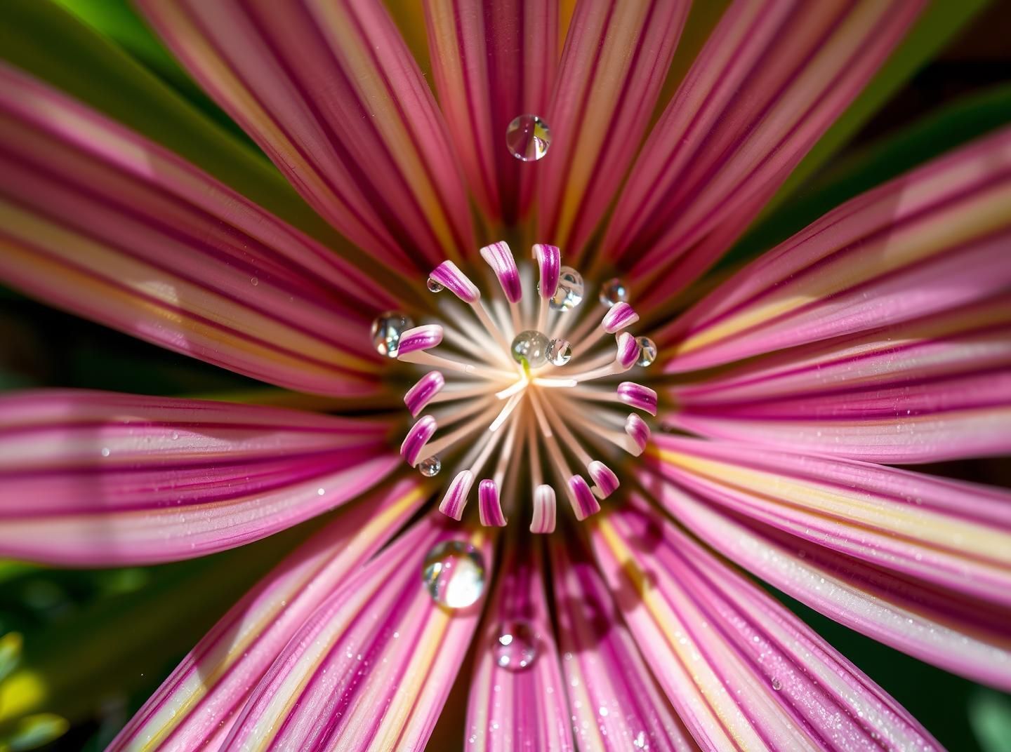 Allium Flower Heart Macro: Tropical Greenhouse Beauty, 8K Botanical Detail
 | Unfold Lens
