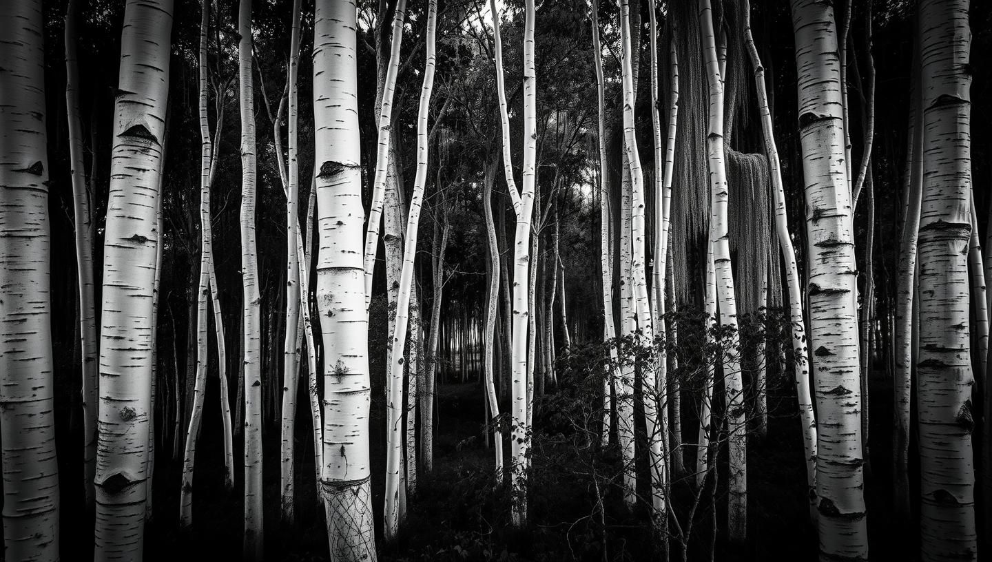 Aspen Dreamscape: Colorado Trees, Tropical Jungle. Moody, High-Contrast Photo
 | Unfold Lens
