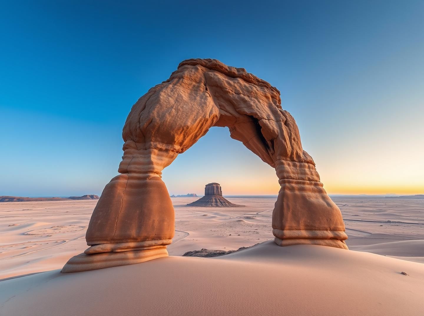 Australian Outback Stone Arch: Surreal Desert Landscape at Blue Hour (8k)
 | Unfold Lens