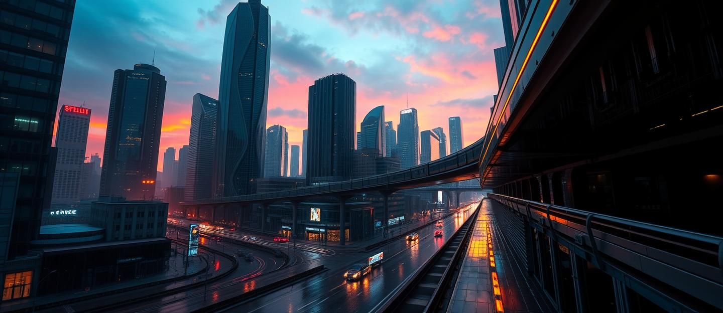 Blade Runner Cityscape at Twilight: Futuristic Urban Noir Mystery in 8K
 | Unfold Lens