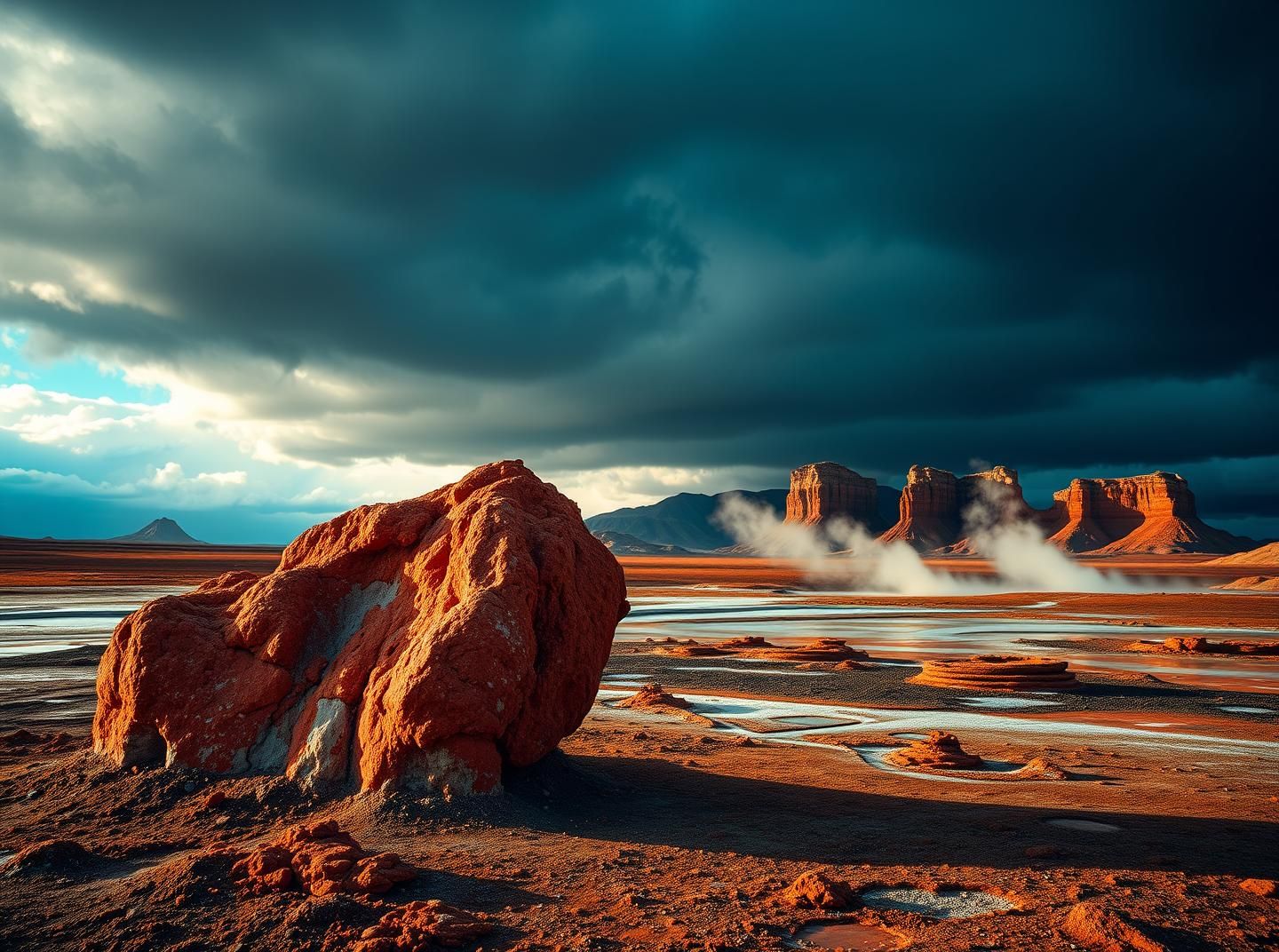 Breathtaking Iceland Geothermal Landscape - Dramatic Light, Vibrant Colors 8K
 | Unfold Lens
