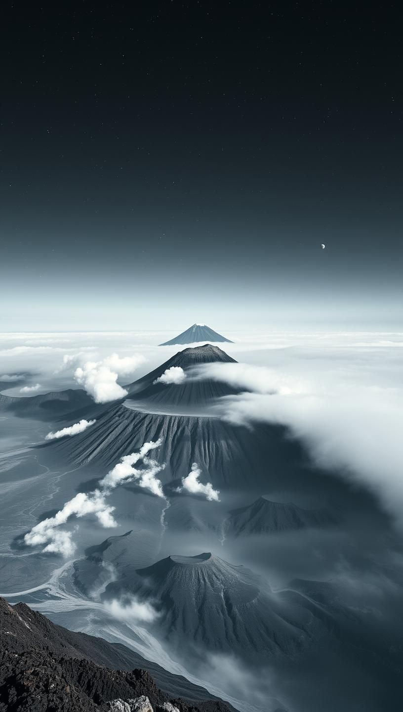 Bromo Caldera Under Starry Sky: Epic Landscape Photography in 8K
 | Unfold Lens