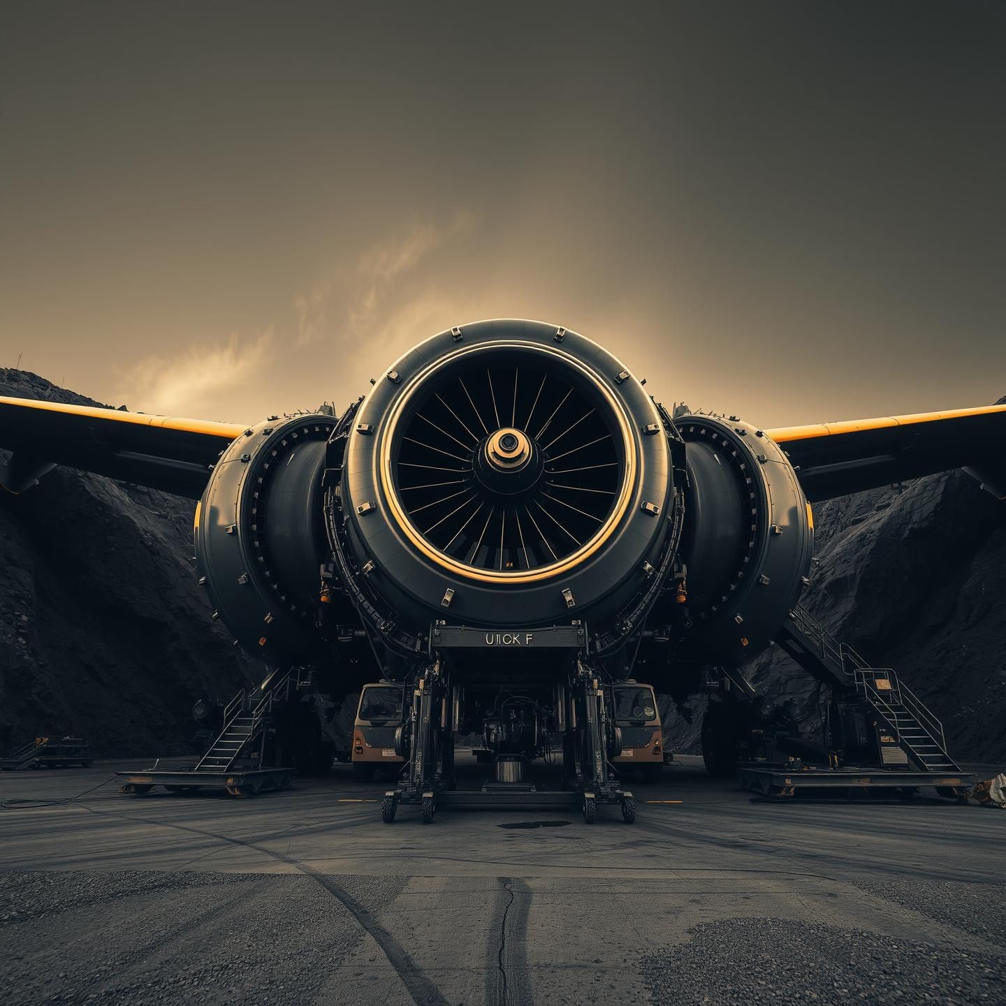 Colossal Jet Engine Quarry Photo: Fiery Reflections, Industrial Power, 8K Masterpiece
 | Unfold Lens