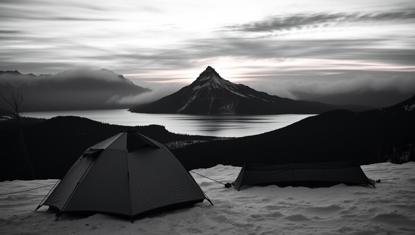 Crater Lake Camping, Canadian Rockies - Untouched Nature, Minimalist View
 | Unfold Lens