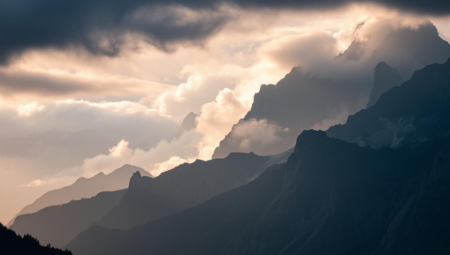 Denali & Yosemite: Moody Mountain Majesty, Dramatic Sunrise - 8K Photo
 | Unfold Lens