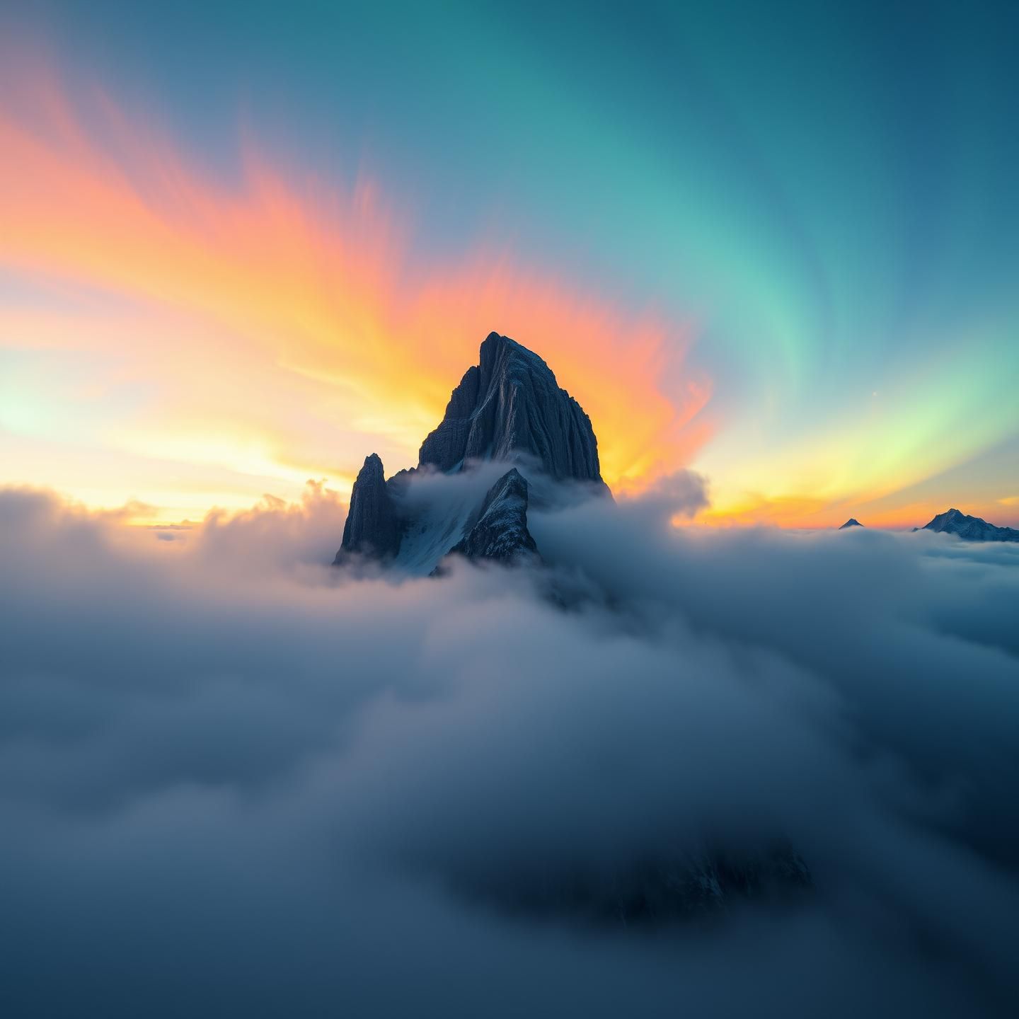 Dolomite Peak Fog Abyss Aurora: Serene Primal Beauty in Cinematic 8k Resolution
 | Unfold Lens