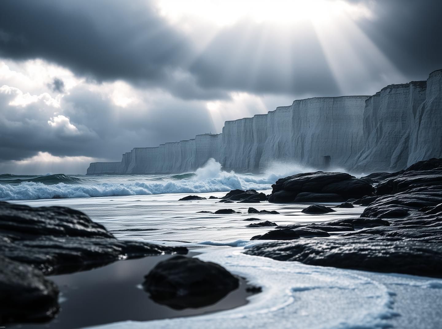 Dramatic White Cliffs of Dover Seascape Photography - Moody Coastal Beauty
 | Unfold Lens