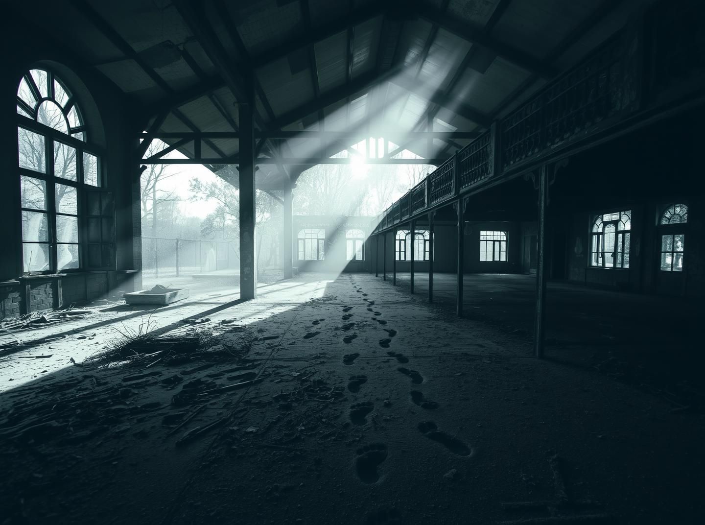 Eerie Abandoned Fairground Manor: Melancholy Fine Art in 8k Resolution
 | Unfold Lens