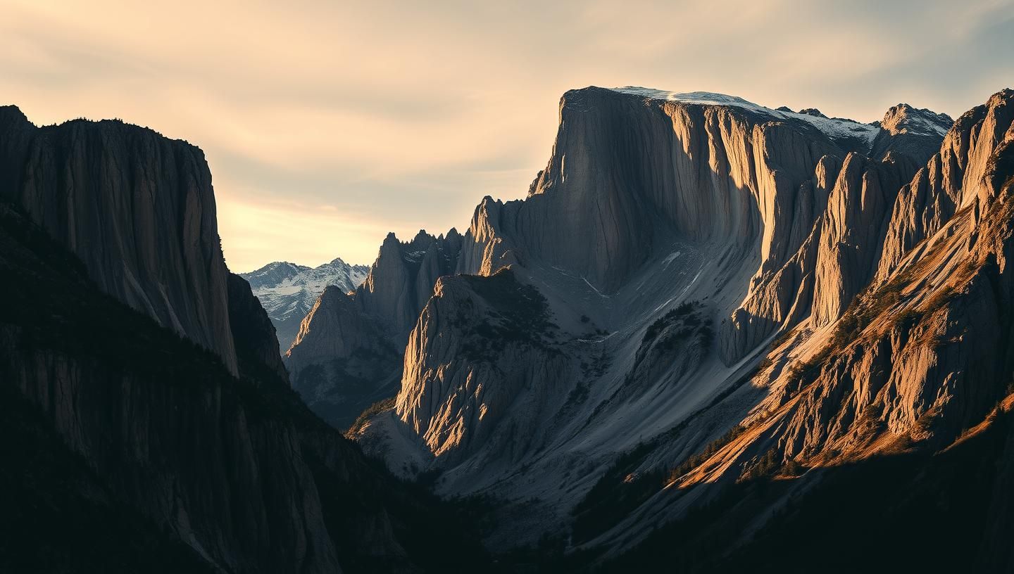 El Capitan Yosemite Valley View: Majestic Sierra Nevada Peak at Dawn
 | Unfold Lens