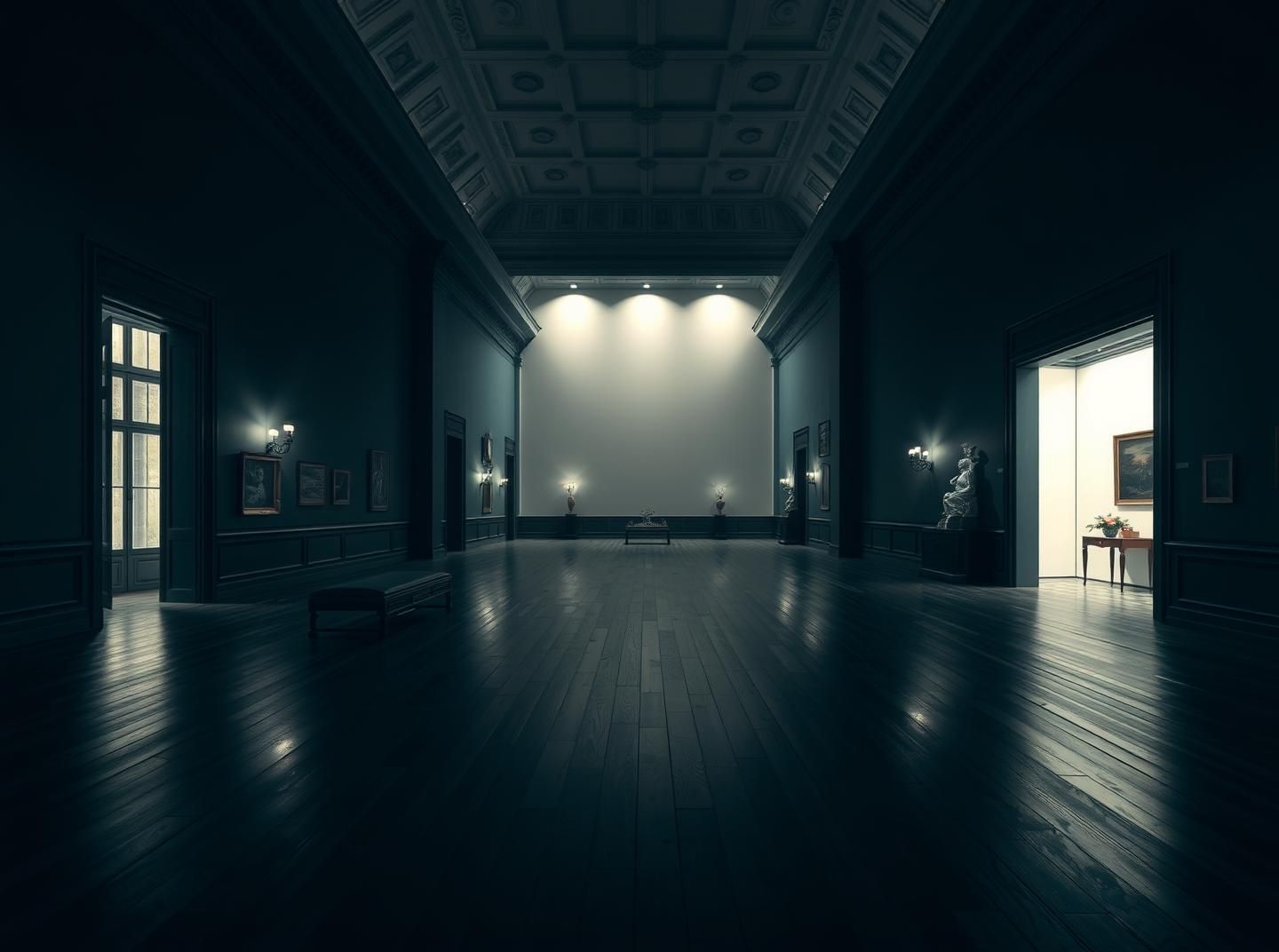 Elegant Palace Ballroom & Art Gallery: Moody, Atmospheric Academia in 8K | Unfold Lens