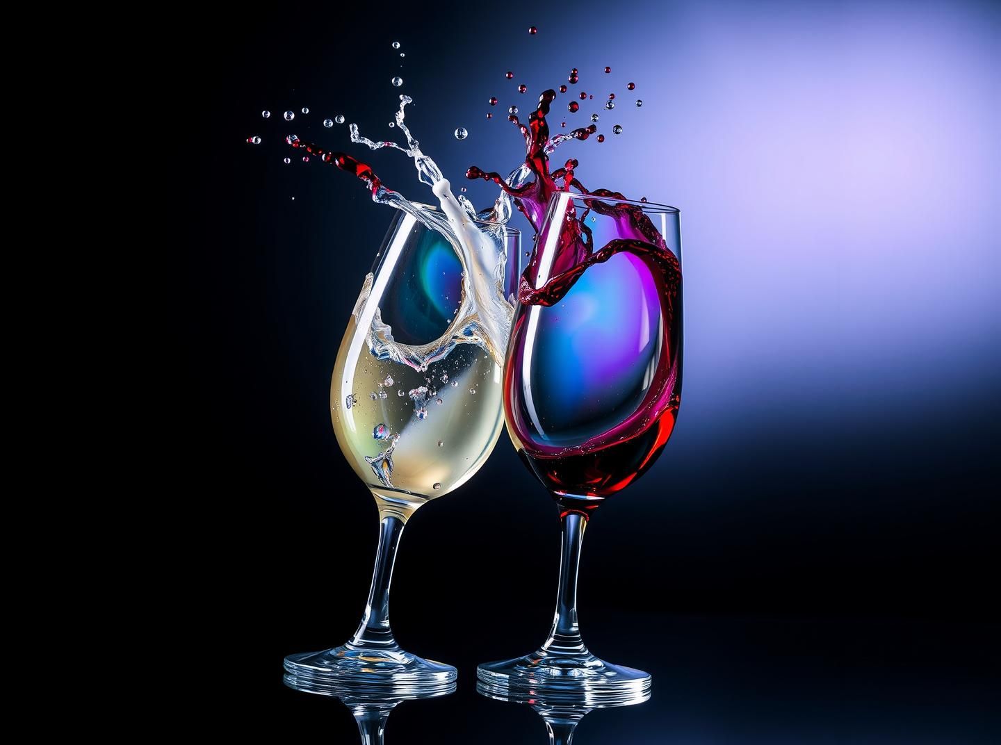 Elegant Wine Glasses Clash: Rainbow Explosion in Stunning 8K Resolution
 | Unfold Lens