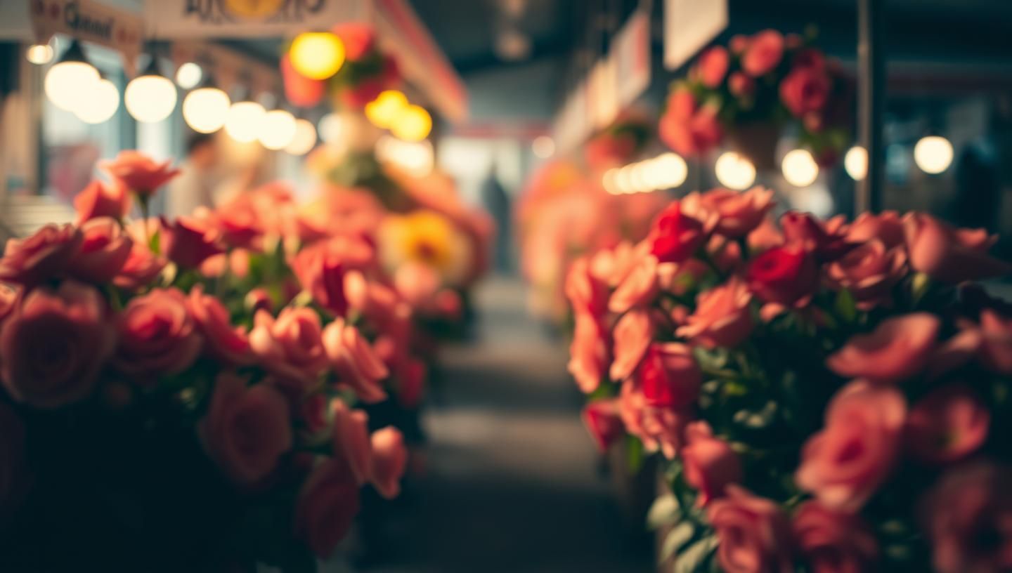Ethereal Flower Market: Dreamy, Soft-Focus Roses & Vibrant Color in 8K
 | Unfold Lens