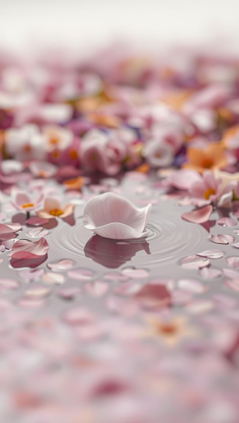Ethereal Flower Petal Massage in Dreamy Water Garden, Soft Focus 8K
 | Unfold Lens