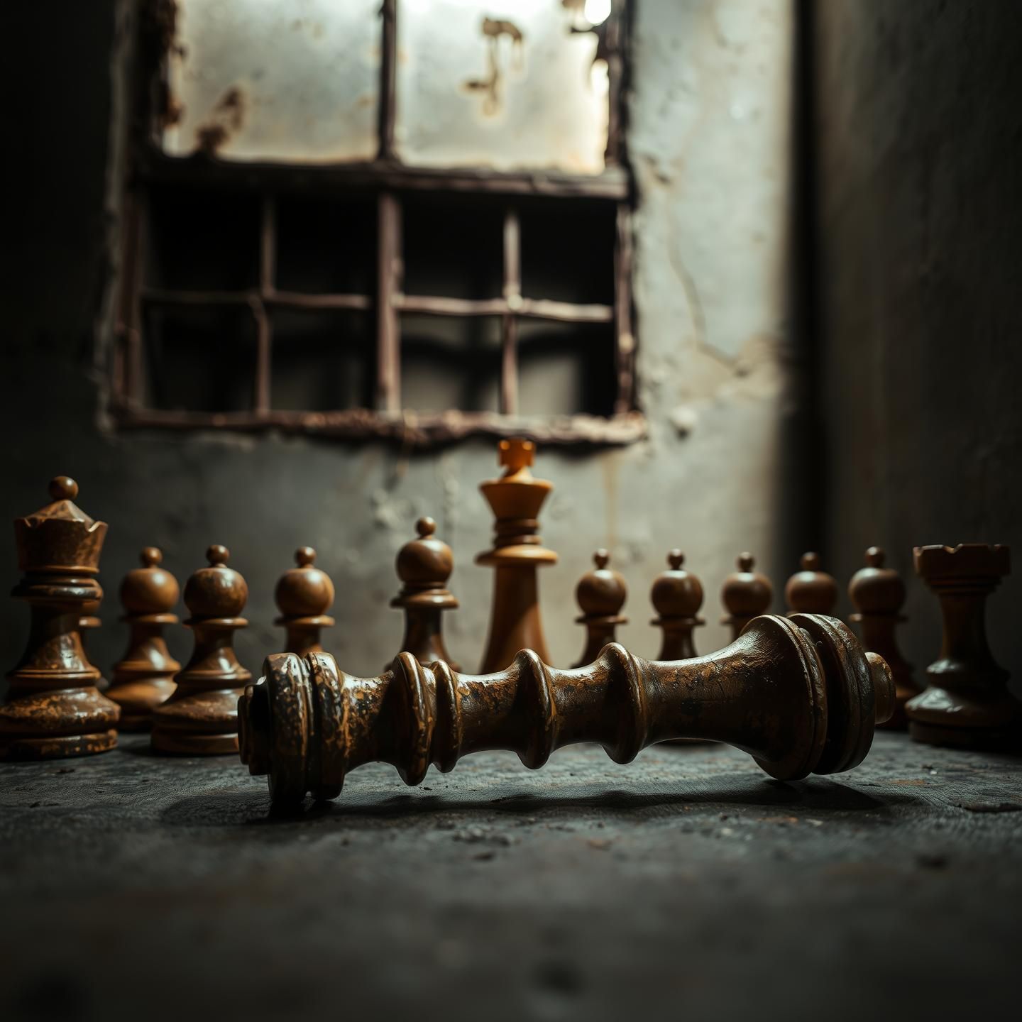 Fallen King Chess, Wine Cellar Fine-Art: Rustic, Minimalist, Inspiring Strategy
 | Unfold Lens