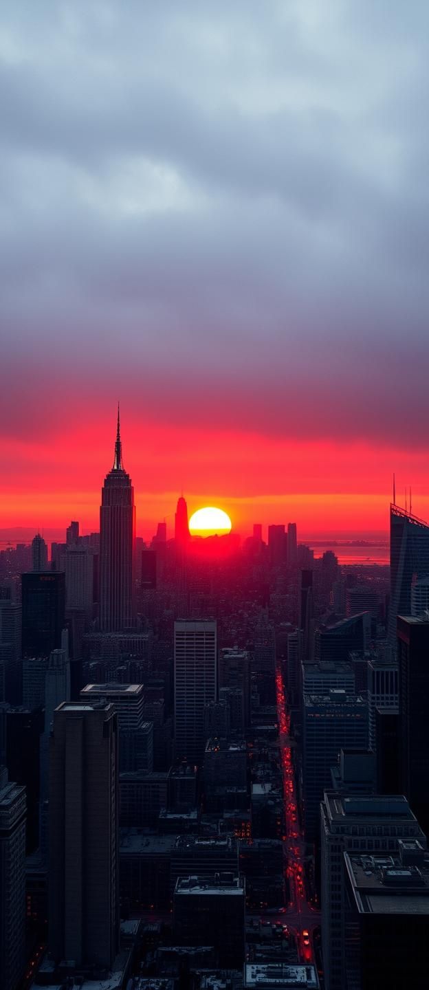 Fiery Sunset Metropolis: Inspiring Blade Runner Cityscape in 8K Resolution
 | Unfold Lens