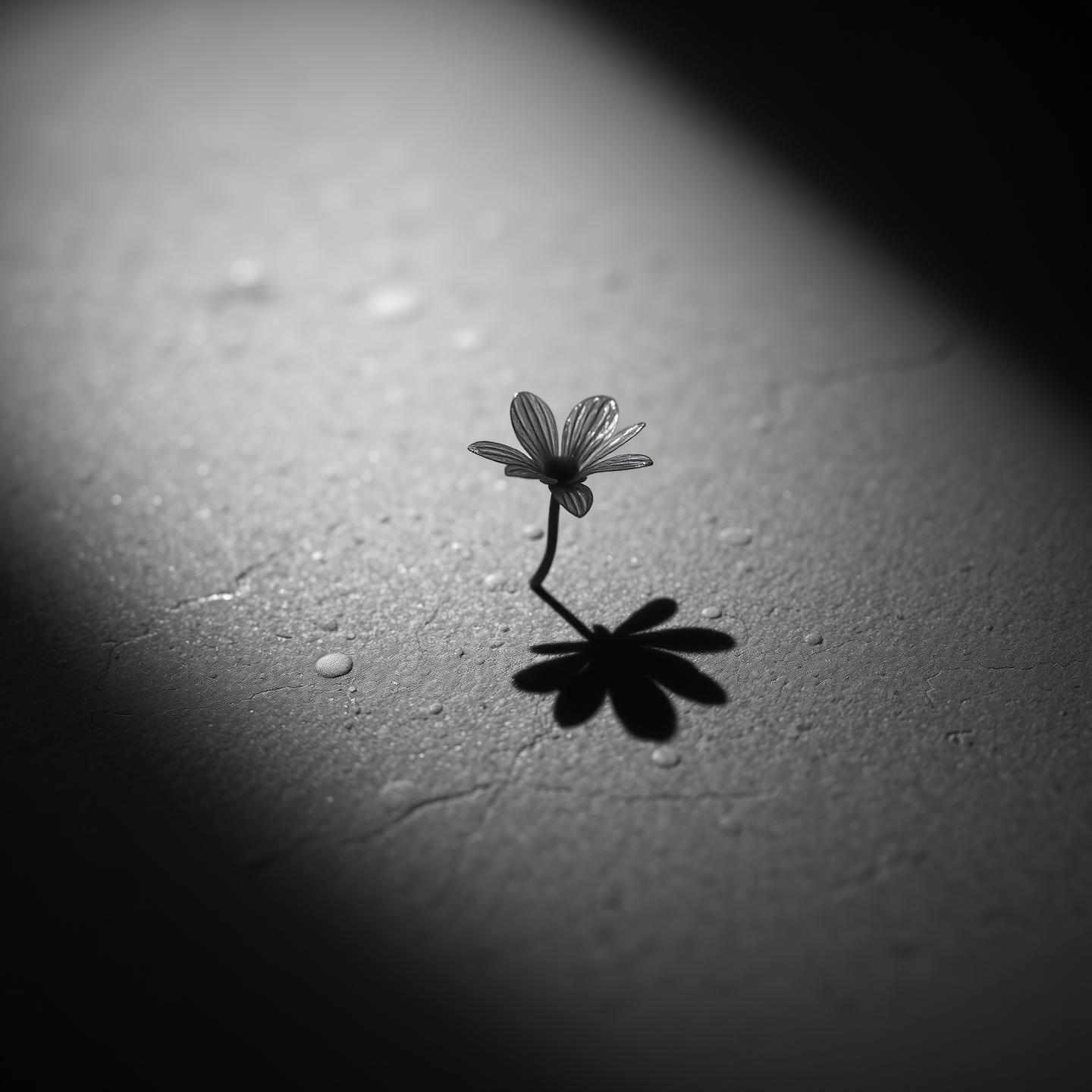 Glass Flower Shadow Art: Elegant Silhouette on Slate, Moody Fine Art in 8K
 | Unfold Lens