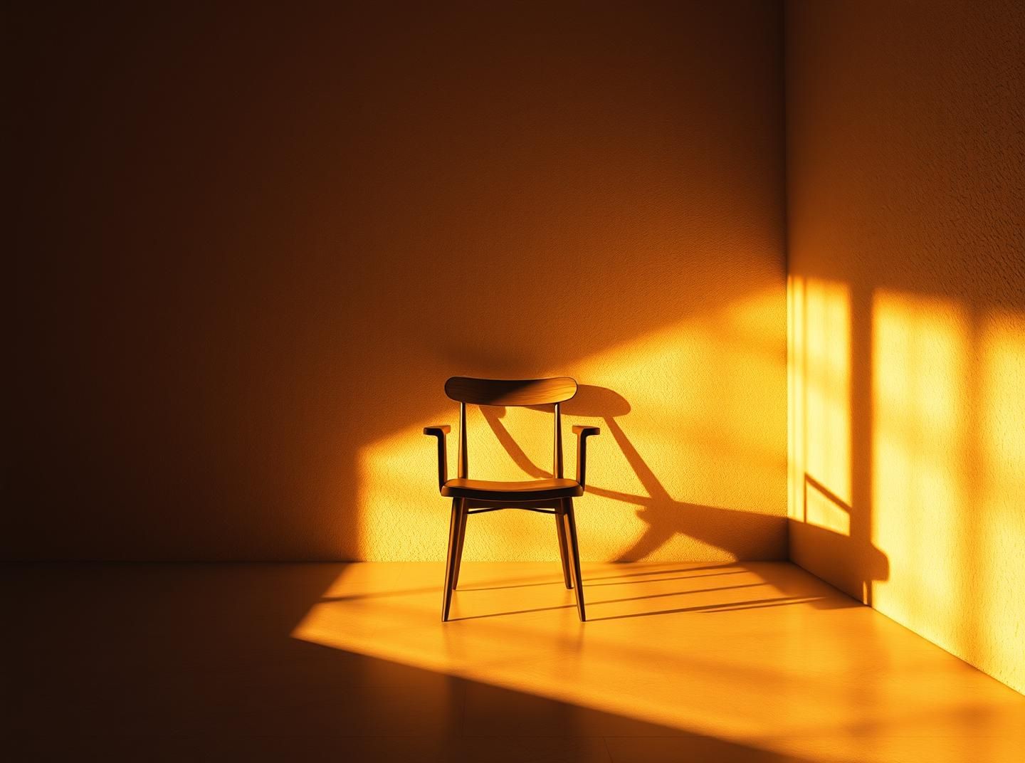 Golden Hour Chair Shadow: Minimalist Interior Photography in 8K Resolution
 | Unfold Lens