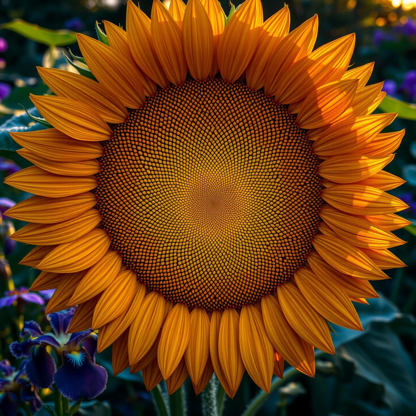 Golden Sunflower Seeds - Perfect Spiral - Nature's Beauty in Breathtaking Detail
 | Unfold Lens