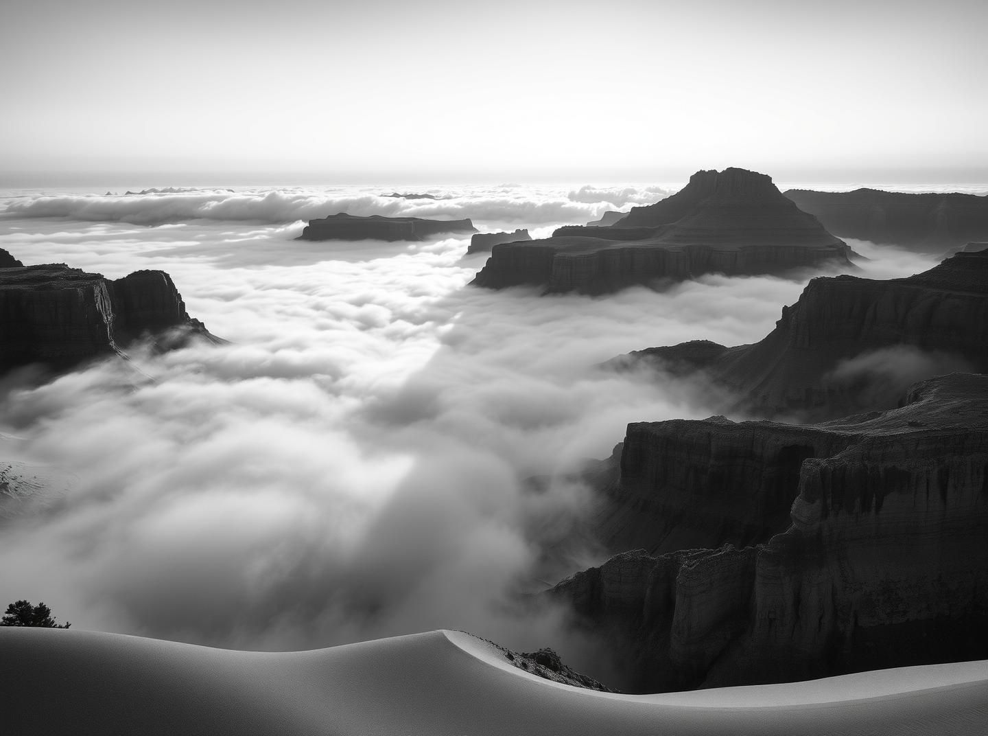 Grand Canyon Sahara Dreamscape: Monochrome Desert Beauty, 8K Art
| Unfold Lens