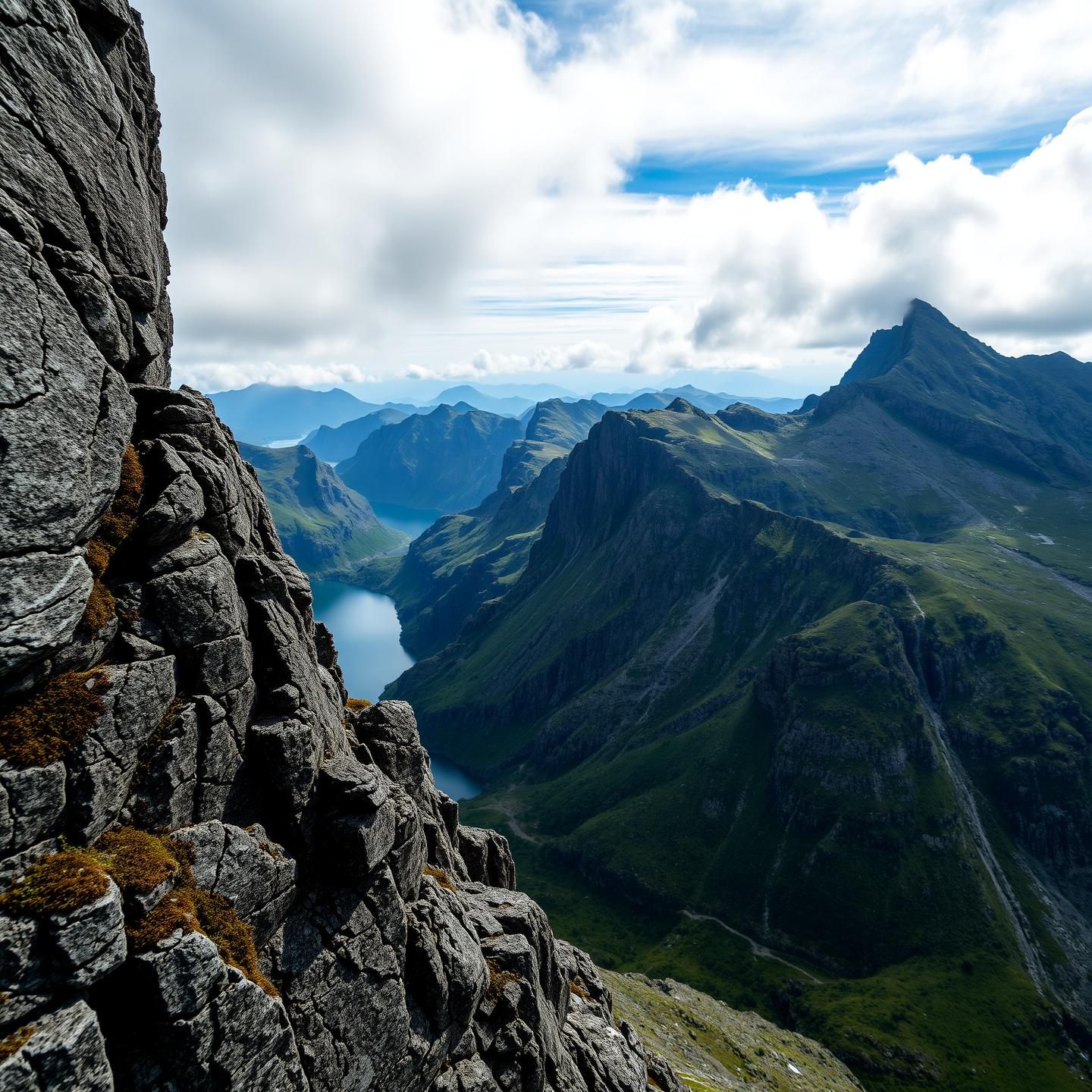 Granite Cliffs Scottish Highlands: Moody Cinematic Mountain Photography - 8K
 | Unfold Lens
