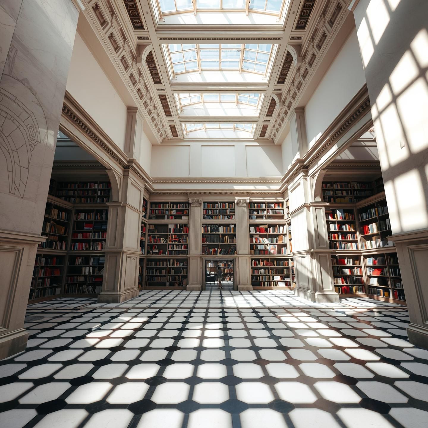 Historic Library Light Study: Architectural Form, Shadows, & Geometric Shapes
 | Unfold Lens