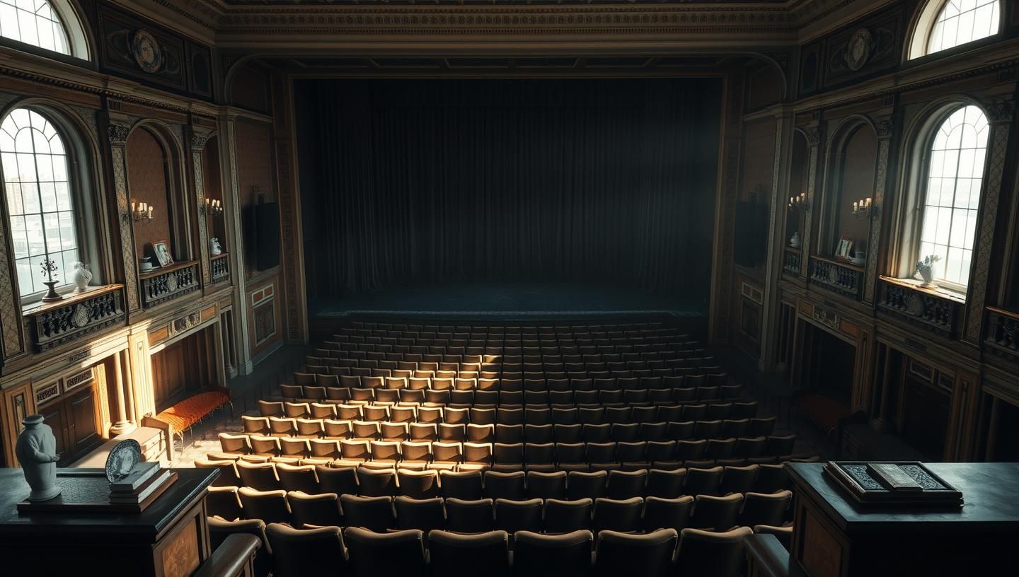Historic Theater Backstage: Morning Light, Grand Design, Empty Stage in 8K
 | Unfold Lens