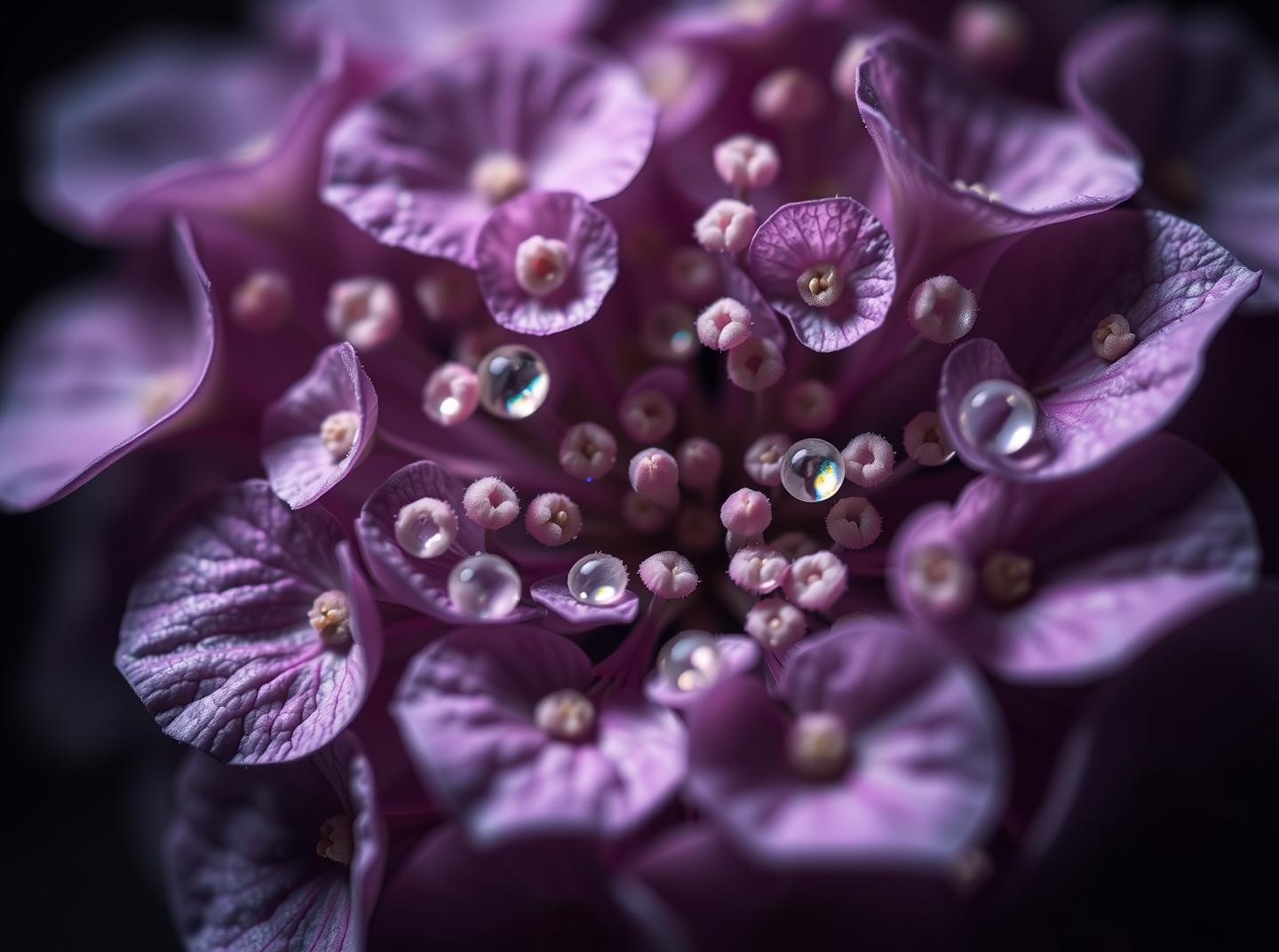 Hydrangea Macro: Iridescent Bloom in Science Lab, Botanical Art, 8K Photo
 | Unfold Lens