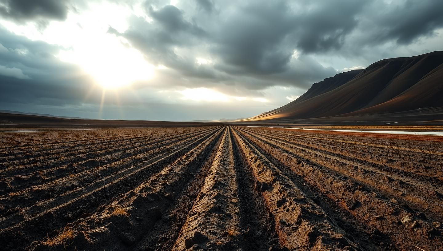 Iceland Highlands: Geothermal Fields & Plowed Earth. Minimalist Landscape Art
 | Unfold Lens