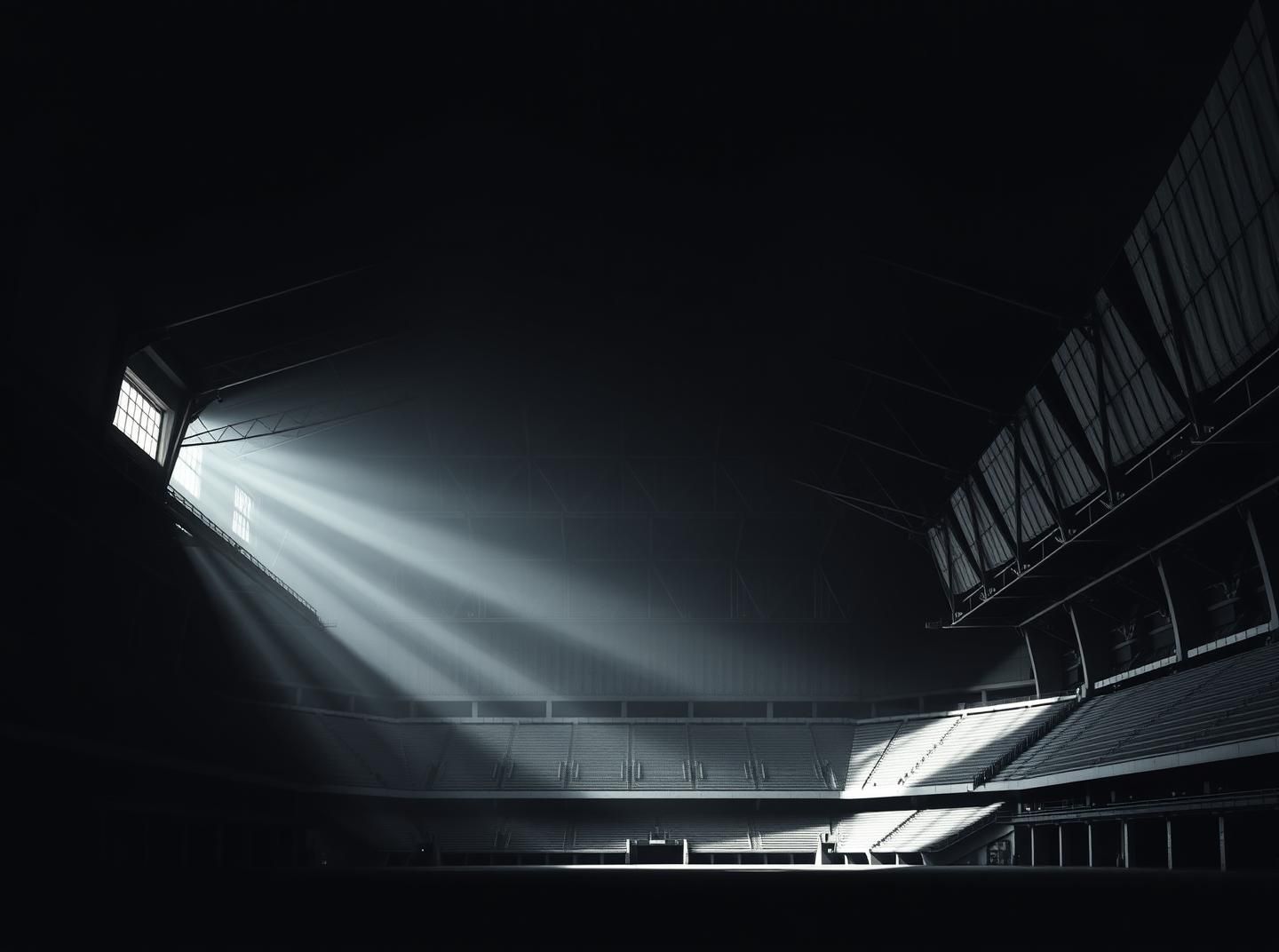 Industrial Warehouse Light Beam: Stark, Geometric Architecture in 8K Resolution
 | Unfold Lens
