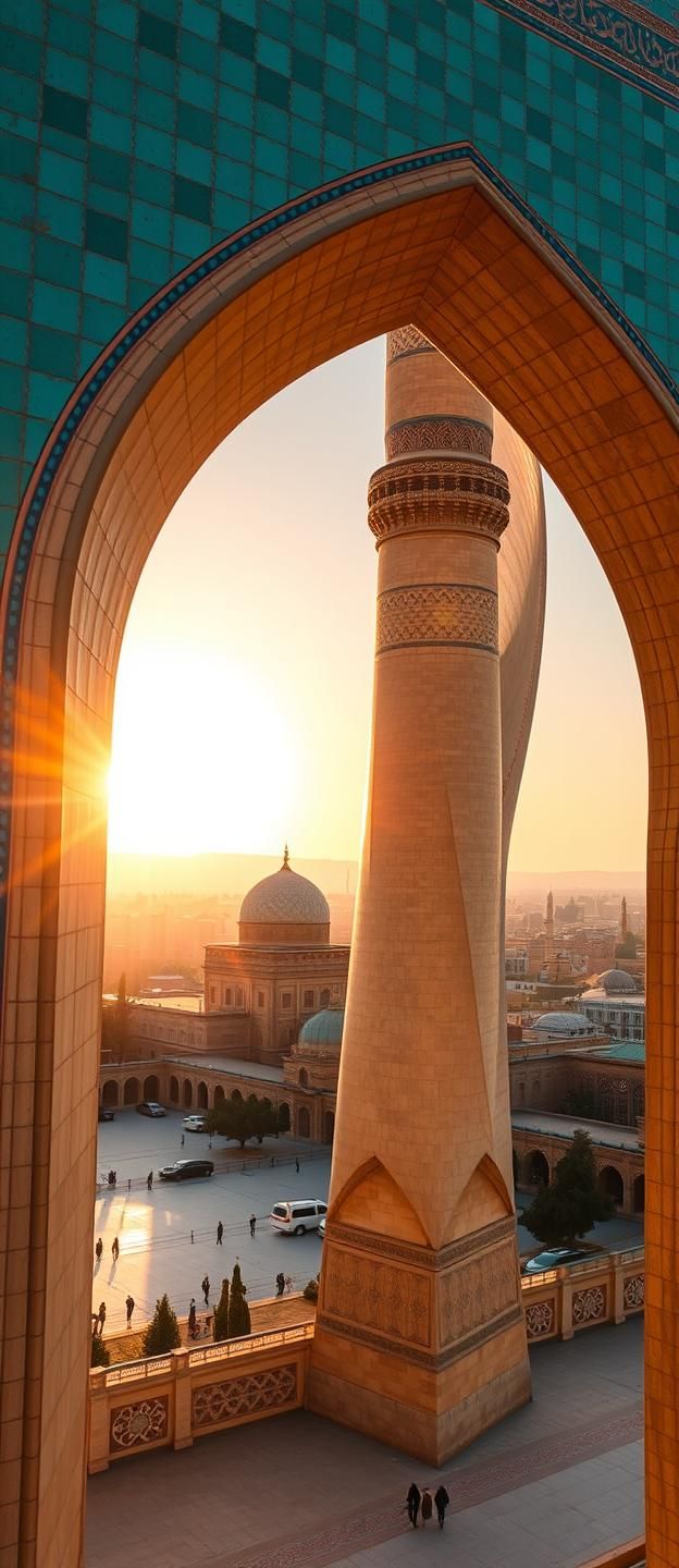 Isfahan Architecture: Golden Hour Zaha Hadid Design, Turquoise Tiles & Minarets | Unfold Lens