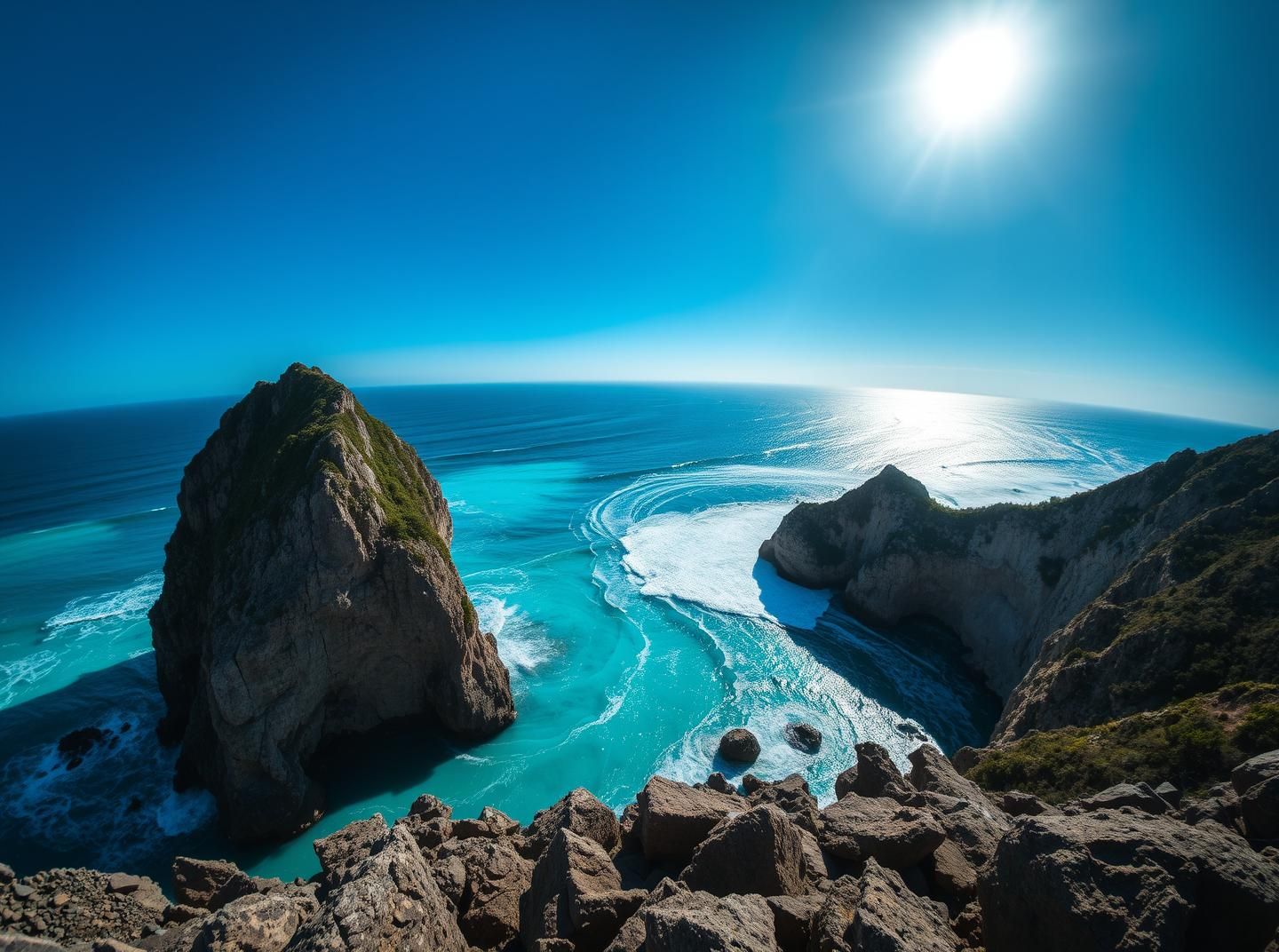 Kelingking Beach T-Rex Cliff: Ancient Mediterranean Coastline, Turquoise Water 8K
 | Unfold Lens