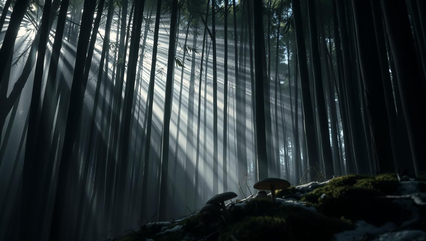 Kyoto Bamboo Forest Sunbeams: Mystical Morning Mist Scene in Stunning 8K
 | Unfold Lens