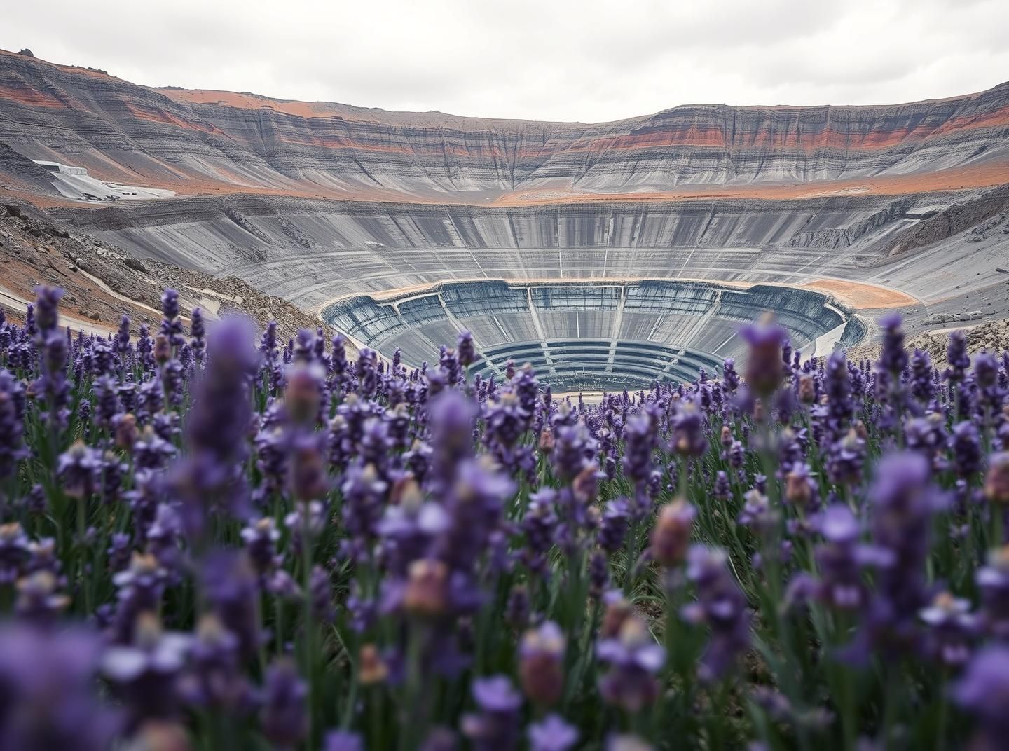 Lavender Field Meets Open-Pit Mine: Beautiful Land Art in 8k Resolution
 | Unfold Lens