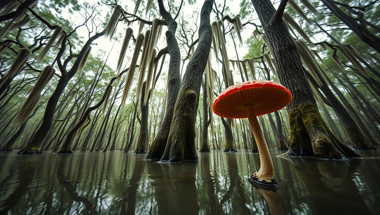 Louisiana Cypress Swamp Sunrise: Breathtaking Bayou Beauty, Mystical Forest 
 | Unfold Lens