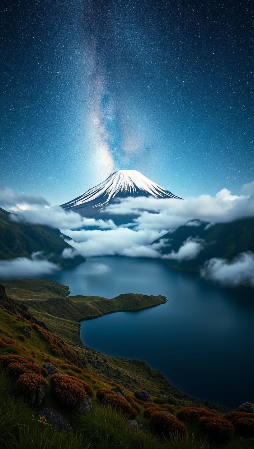 Majestic Fuji Peak Scottish Highlands: Epic Landscape Photo, Vibrant 8K Masterpiece | Unfold Lens