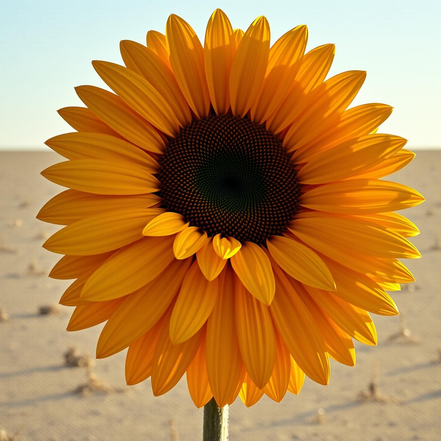 Majestic Sunflower Portrait: Inspiring Beauty & Strength in Solitude - 8K Art
 | Unfold Lens