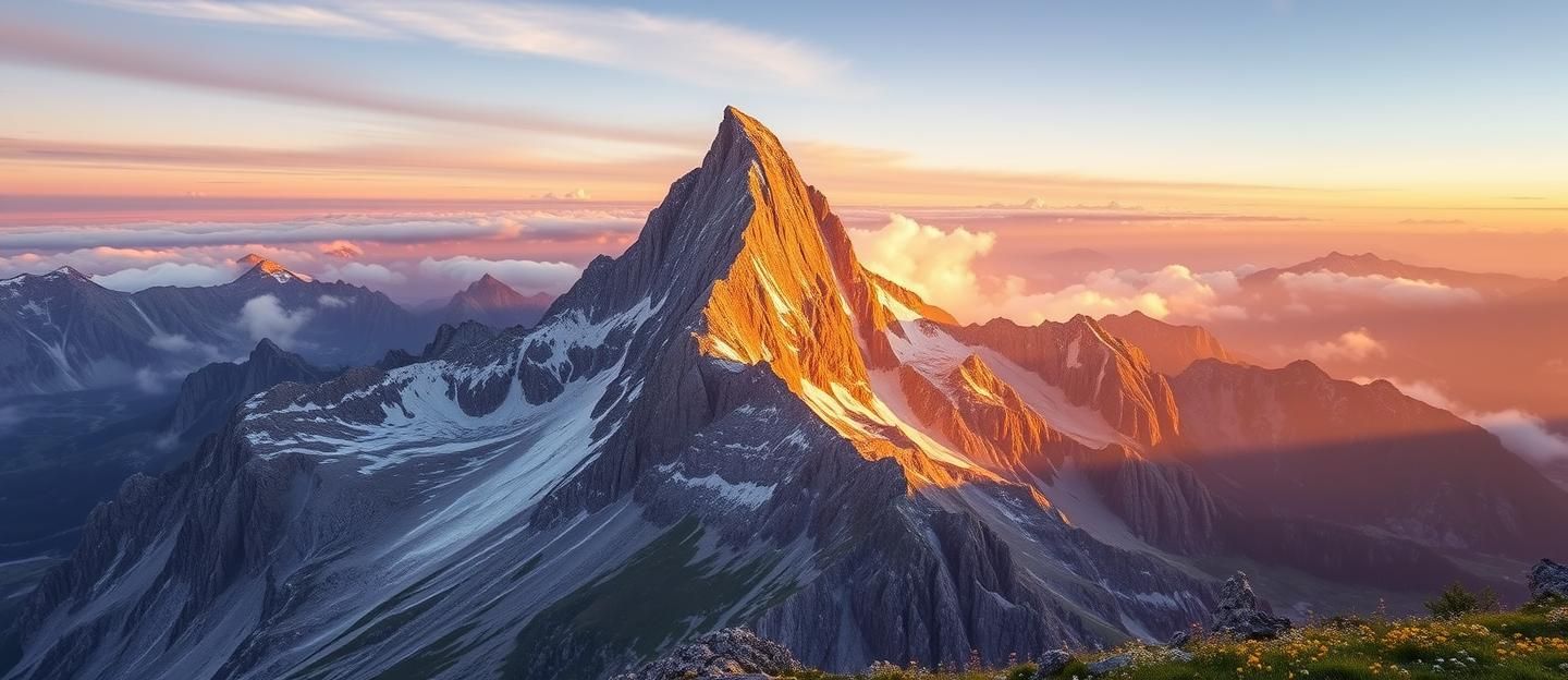 Matterhorn Peak Sunrise: Breathtaking Aerial View in Italian Dolomites, 8K 
 | Unfold Lens