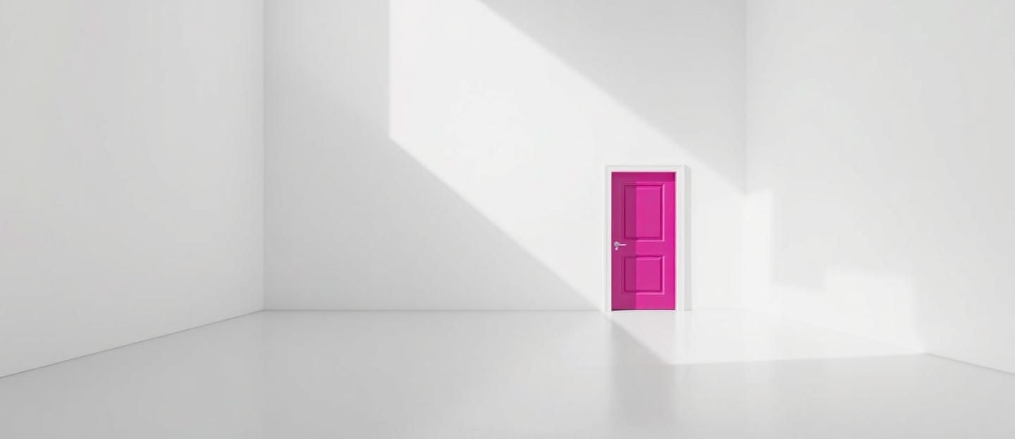 Minimalist Interior Colorful Door: Inspiring Architectural Simplicity & Design 
 | Unfold Lens