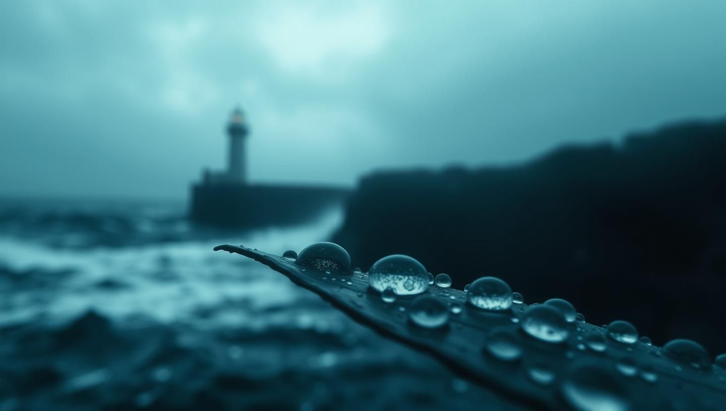 Moody Lighthouse Storm Waves, Dreamlike Lake Fog Twilight, 8k Stillness
 | Unfold Lens