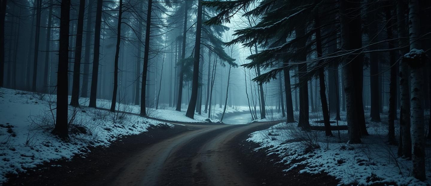 Mystical Winter Forest Path: Scandinavian Nature Photography in 8K Resolution | Unfold Lens