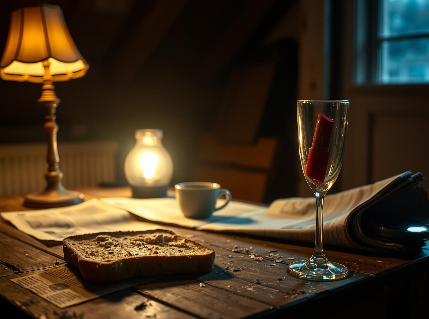 Painterly Still Life Breakfast: Dusty Attic Light, Warm Glow, Dreamy Focus
 | Unfold Lens