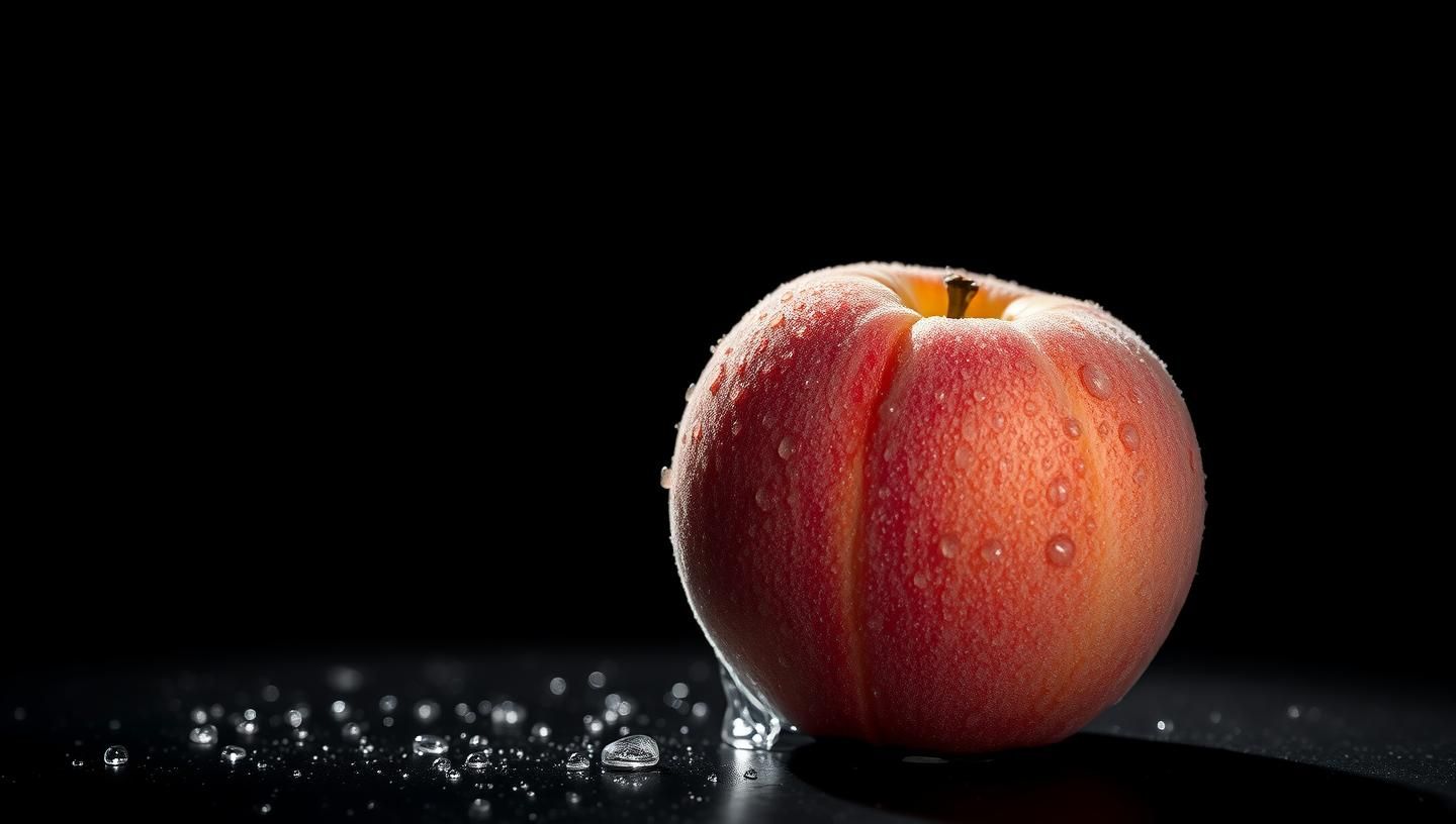 Peach Skin Close-Up: Moody, Inspiring Studio Shot in 8k High Resolution
 | Unfold Lens