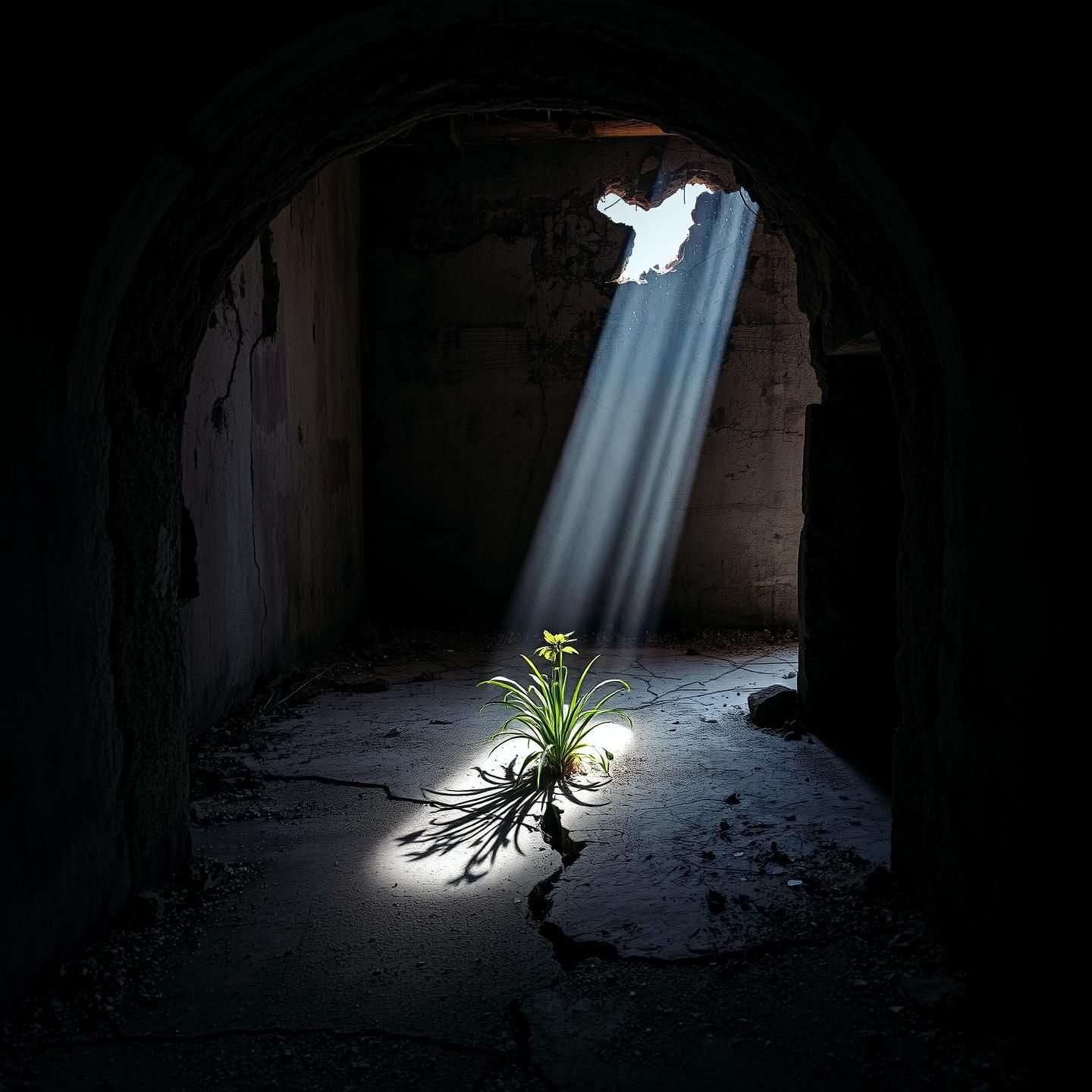 Resilient Plant in Crumbling Villa: Hope Amidst Decay, HDR Photojournalism | Unfold Lens