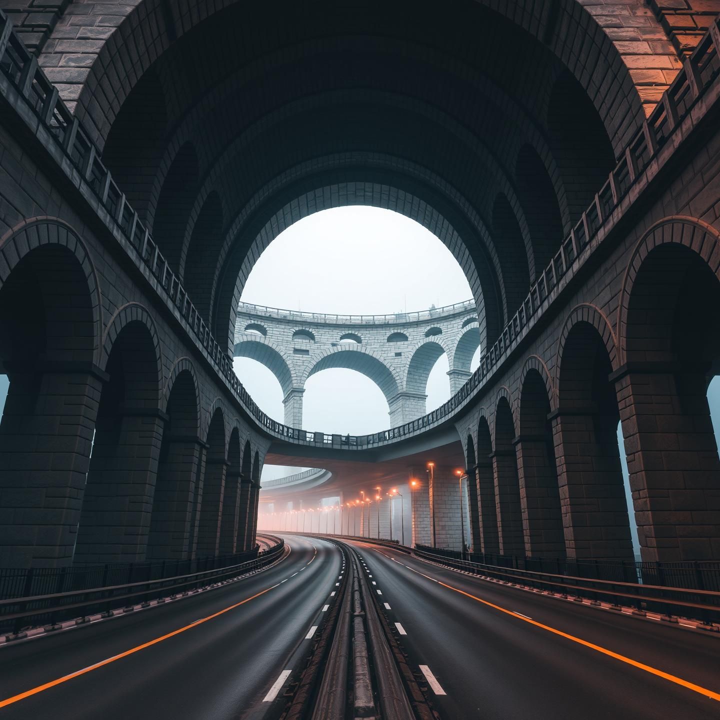 Roman Aqueduct Arches Highway, Timeless Architecture, Inspiring Travel View
 | Unfold Lens
