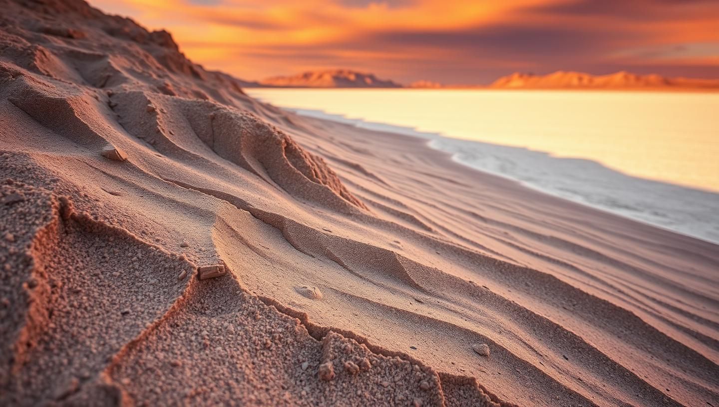 Salar de Uyuni Sunset Sand Strata: Golden Red Hues, Infinite Plane 8K
 | Unfold Lens