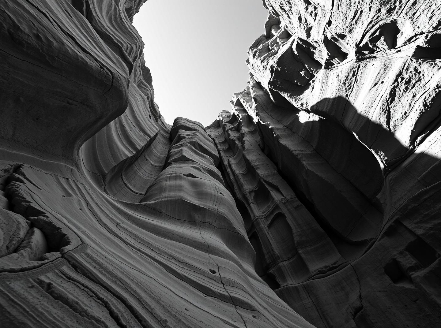 Sandstone Canyon Majesty: Graphic Southwest Landscape in B&W, 8k Resolution
 | Unfold Lens